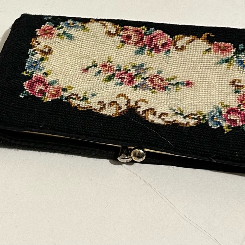 Vintage, needlepoint, wallet